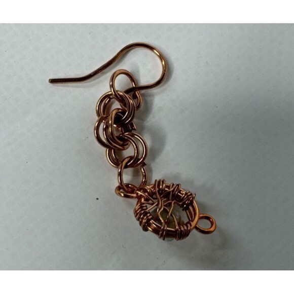 Copper Wire Necklace Earrings And Bracelet Set With Dyed Jasper Hand Made - Picture 11 of 13